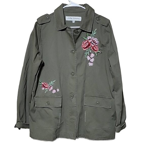 Sebby collection Floral embroidery jacket size L - Picture 1 of 7